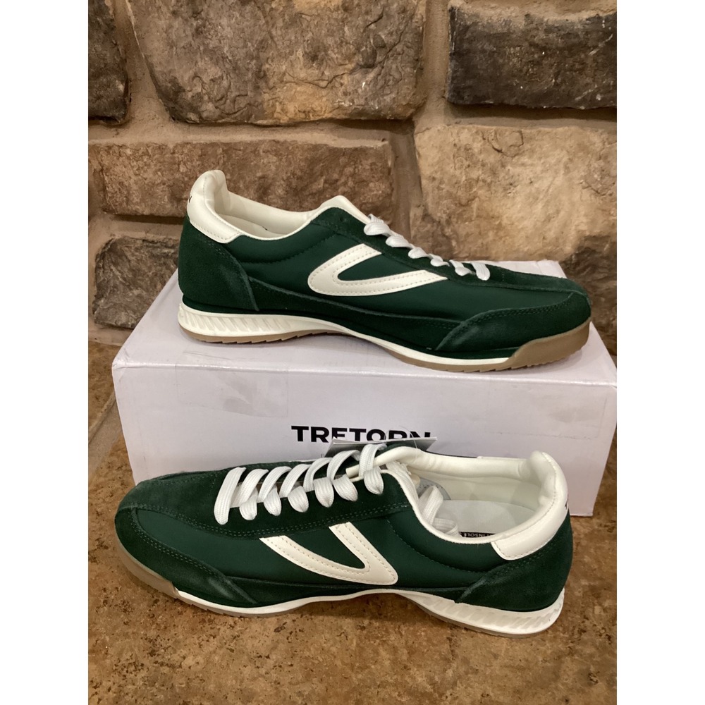 Tretorn Rawlins 2.0 Womens Sneakers Green White Suede Low Top Shoes Size 9.5 M - Picture 2 of 7